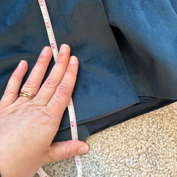 Moss London Velvet Blazer Mens S/M Blue Single Breasted Party Formal Holiday - Picture 9 of 11